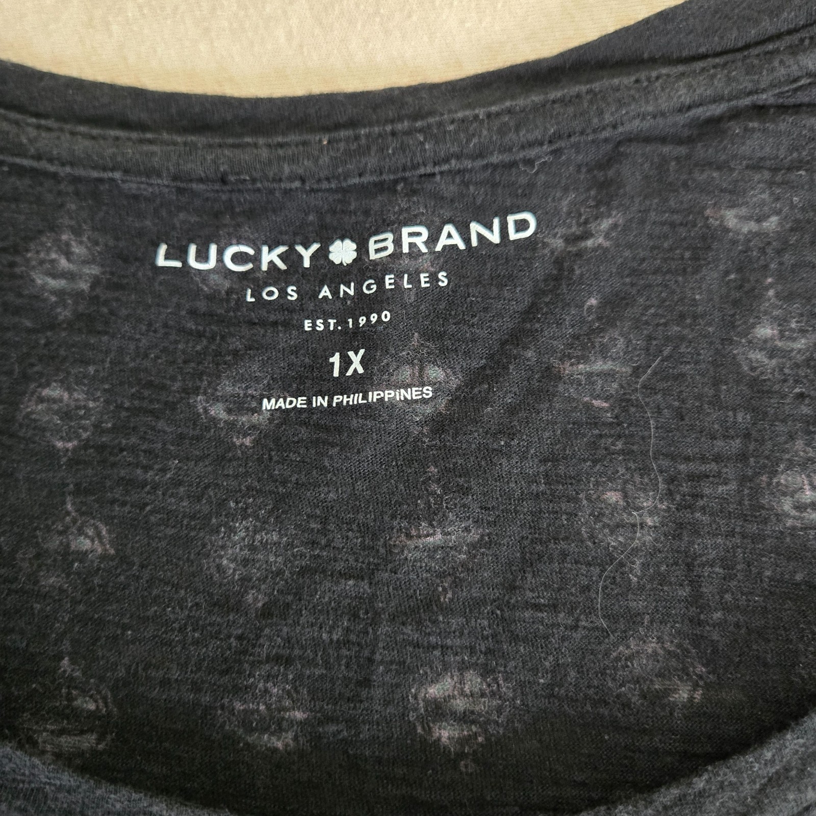 EUC Lucky Brand Mandala Print light-weight Short Sleeve Boho Top, Size 1X