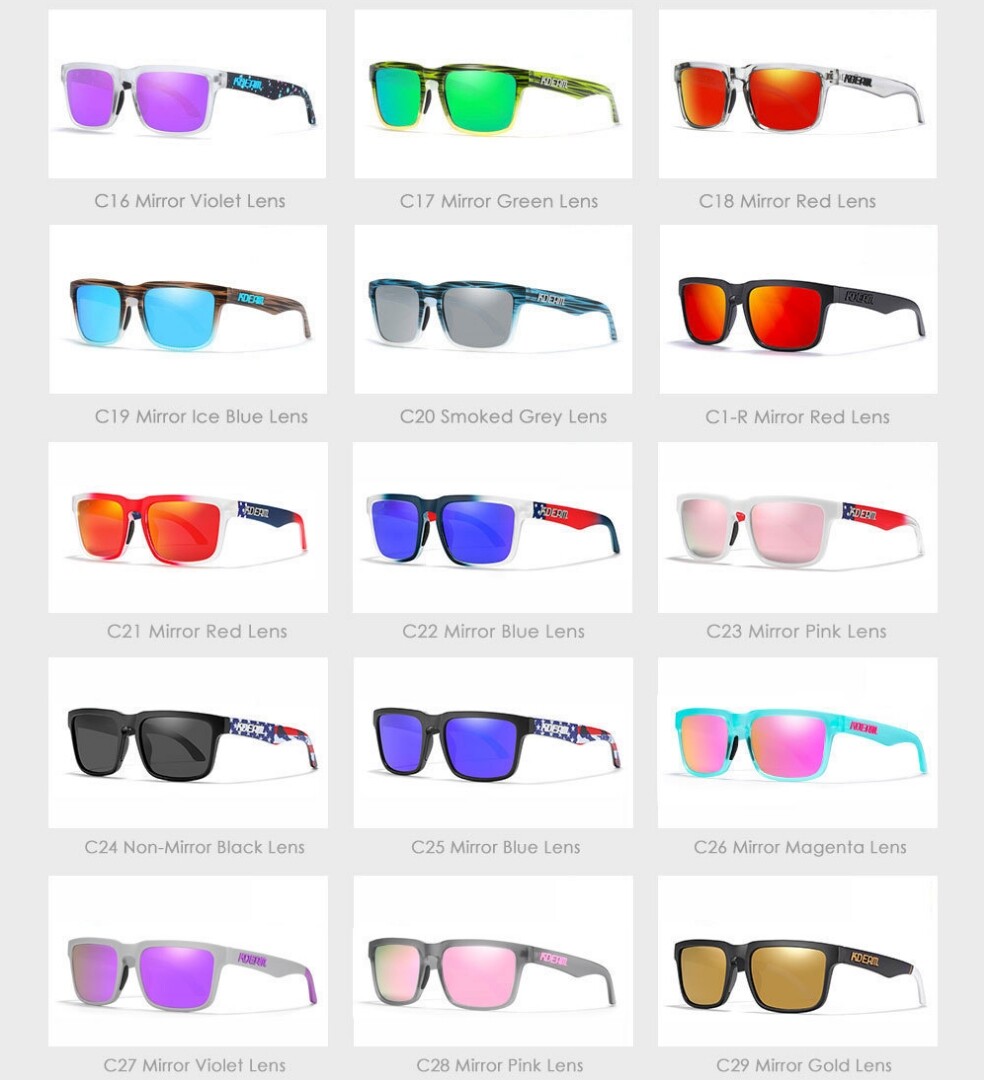 KDEAM Square Polarized Sunglasses Men’s Women Sports Driving UV400 Shade Glasses