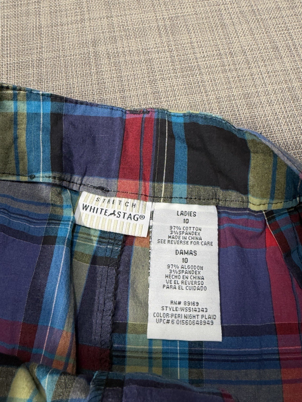 White Stag Plaid Skirt 10 With Shorts Underneath 29in waist Y2K Grunge