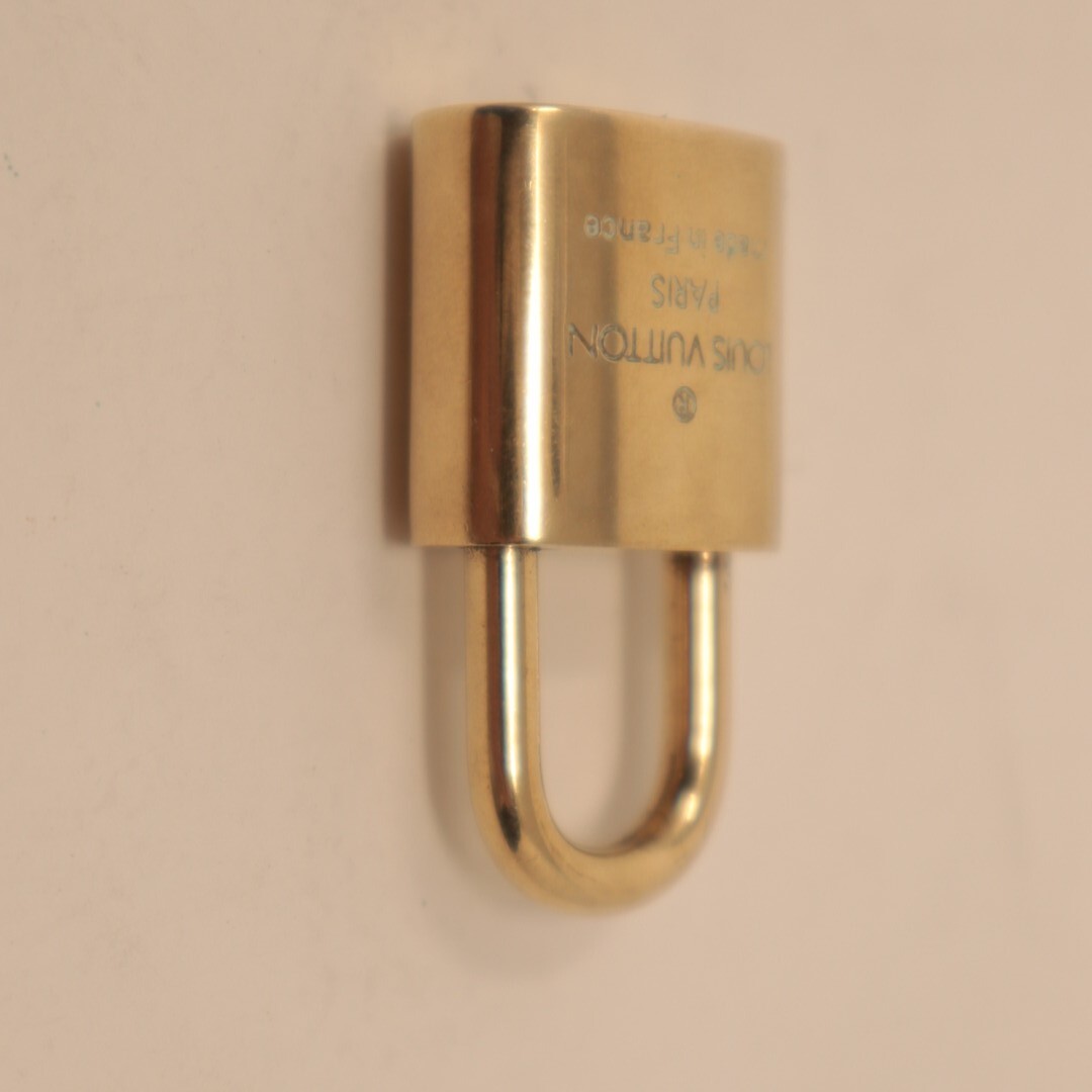 LOUIS VUITTON PadLock Lock & Key Brass Gold Authentic Number random Japan