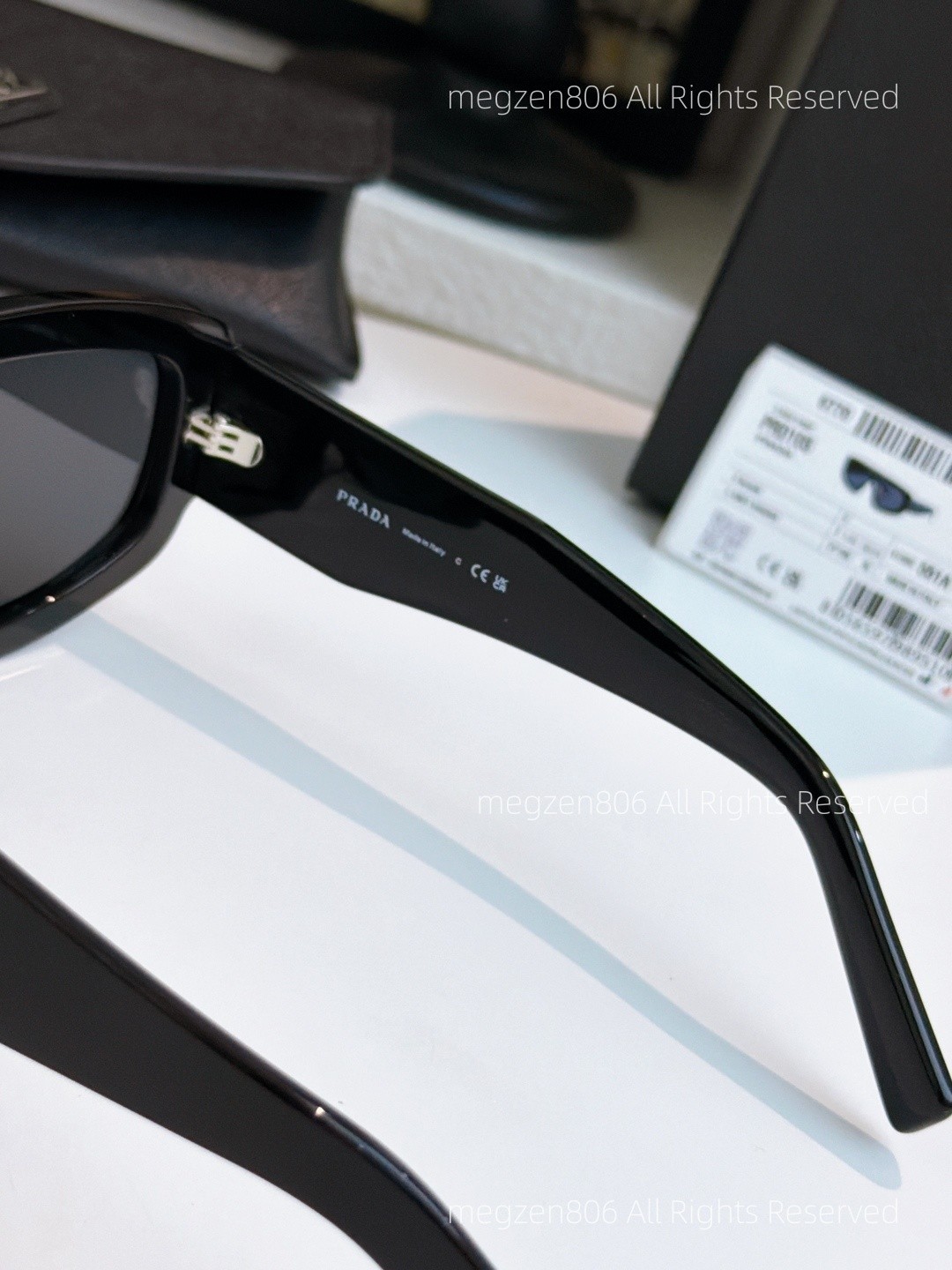 Prada D10S Shield Sunglasses Unisex Women/Men Black Frame / Gray Lenses Shades