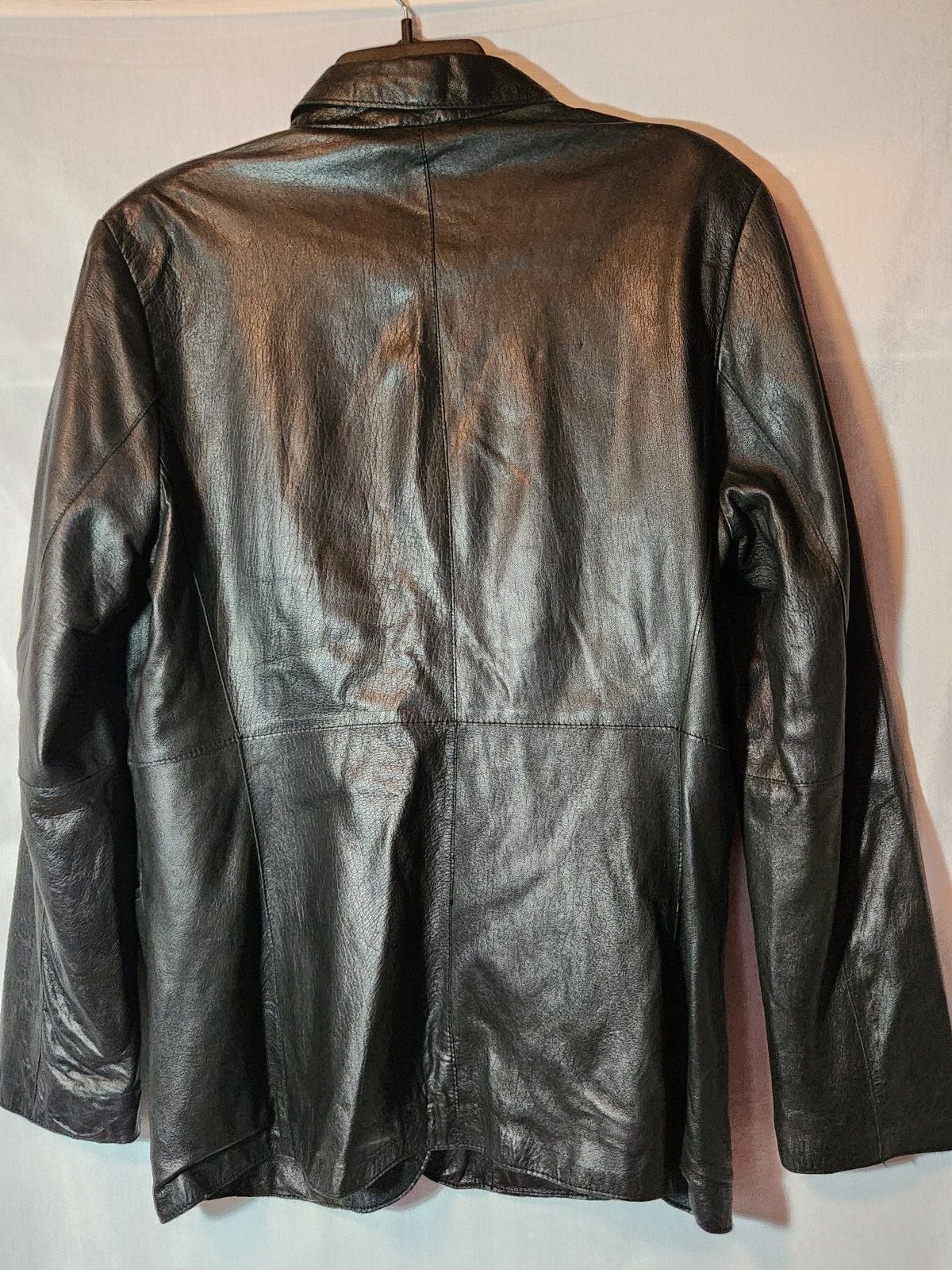 Vintage I.N.C. Genuine Leather Blazer – Black 90s Minimalist Jacket