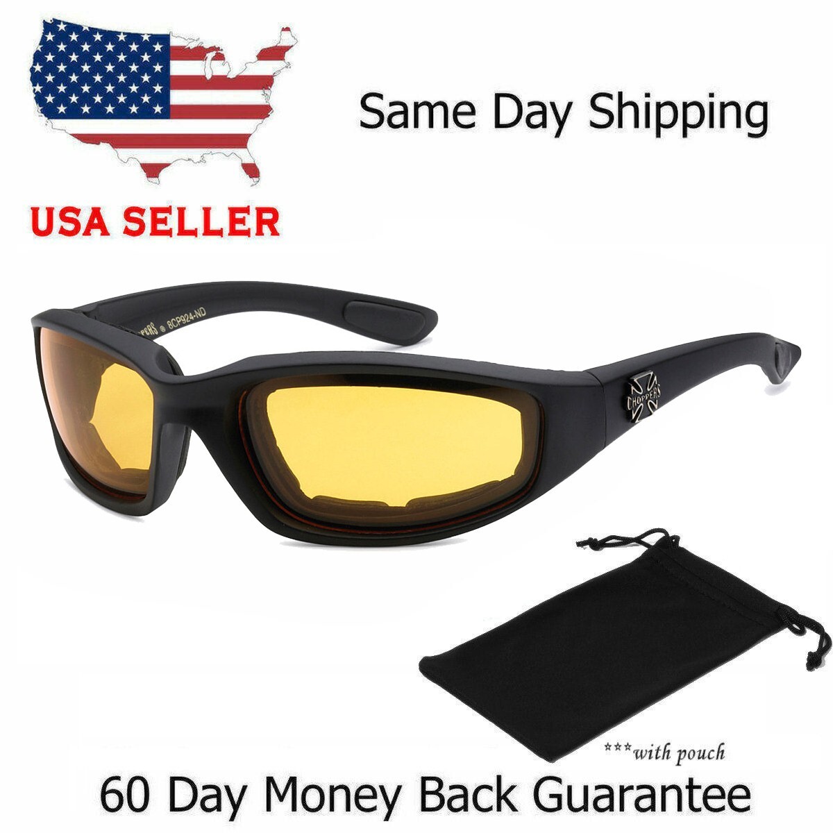 1/3 Pair Motorcycle Sports Biker Riding Glasses Padded Wind Resistant Sunglasses