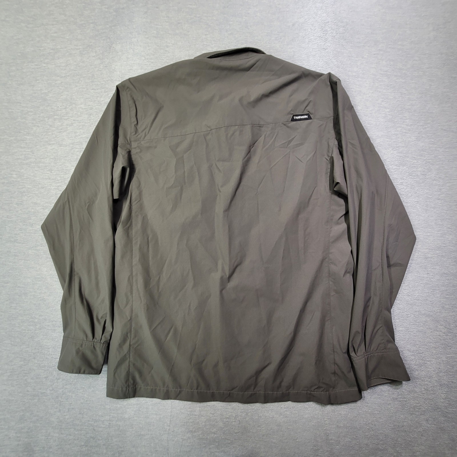 Truewerk Shirt Mens Large Gray LS Cloud Snap Up Flap Pockets Hiking Work
