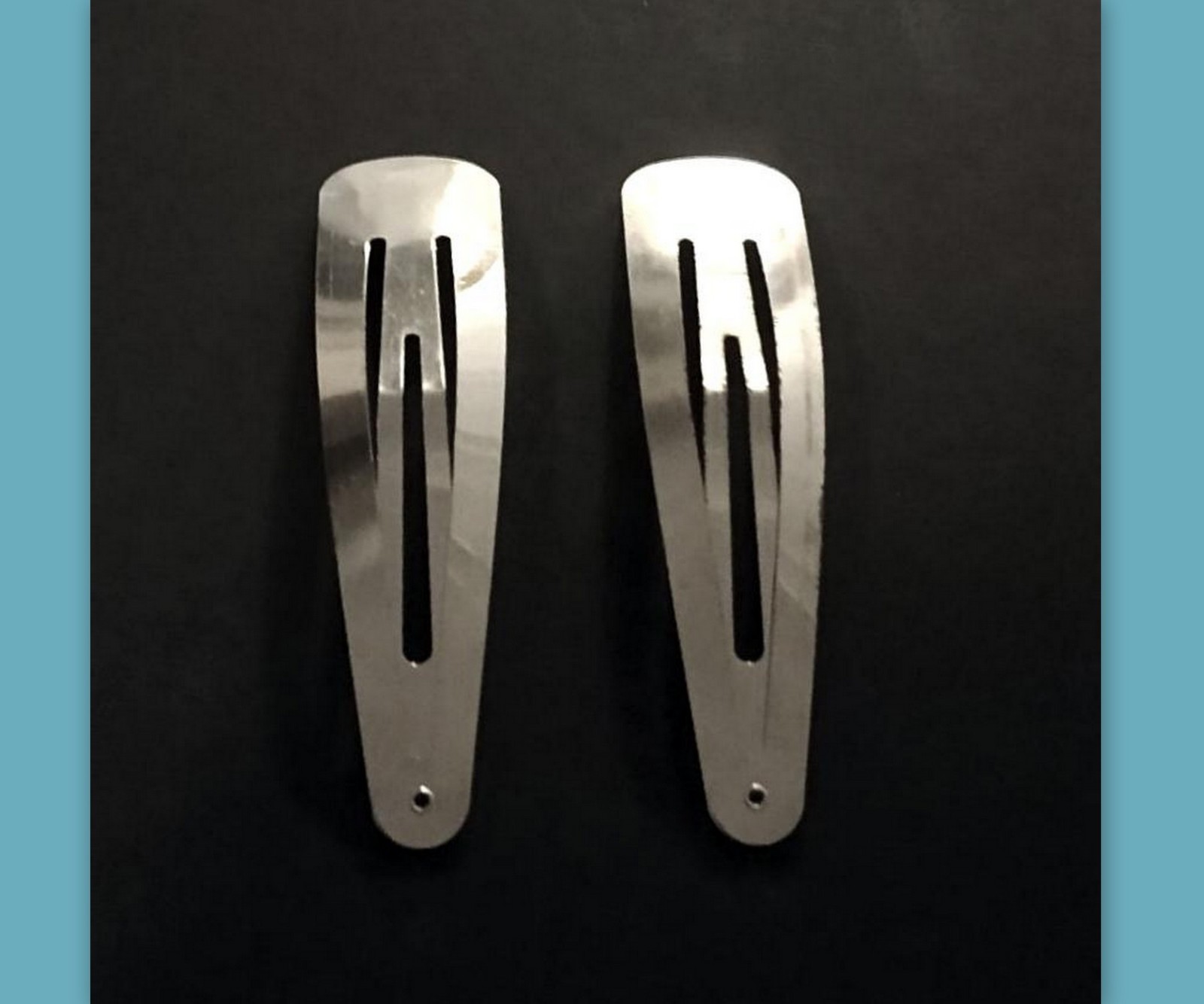 2 Extra Large 4″ Metal Snap Hair Clips pair Minimalist side Barrettes for Women