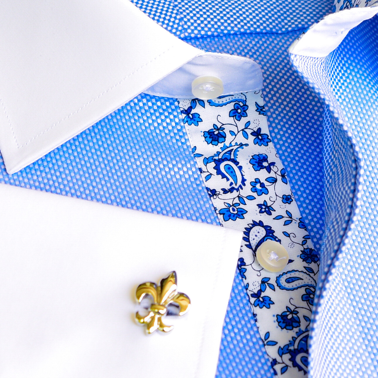 Light Blue Oxford Formal Business With Romantic Inner Lining Professional Dress