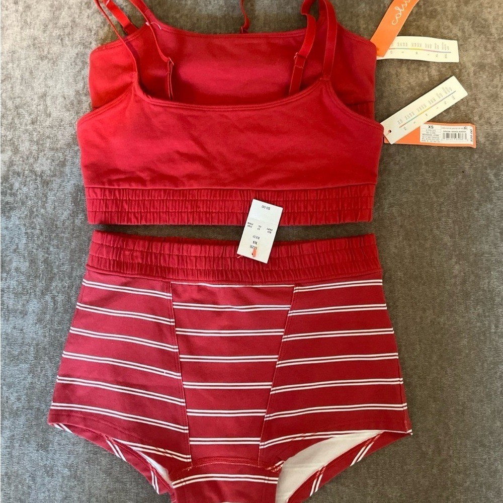 Colsie Red Striped Intimates Set