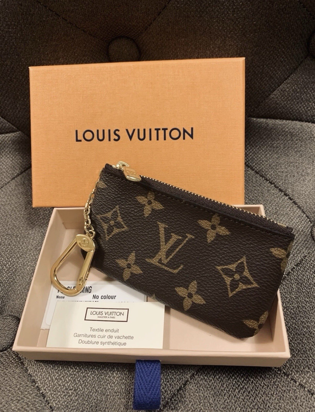 Louis Vuitton Authentic Card/Key/Coin Pouch Brown Monogram (Brand New with Box)
