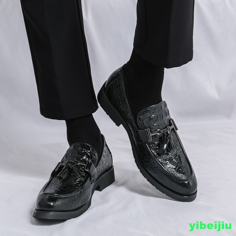 Men Business Alligator Crocodile Pattern Leather Shoes Tassel Oxford Fashion Man