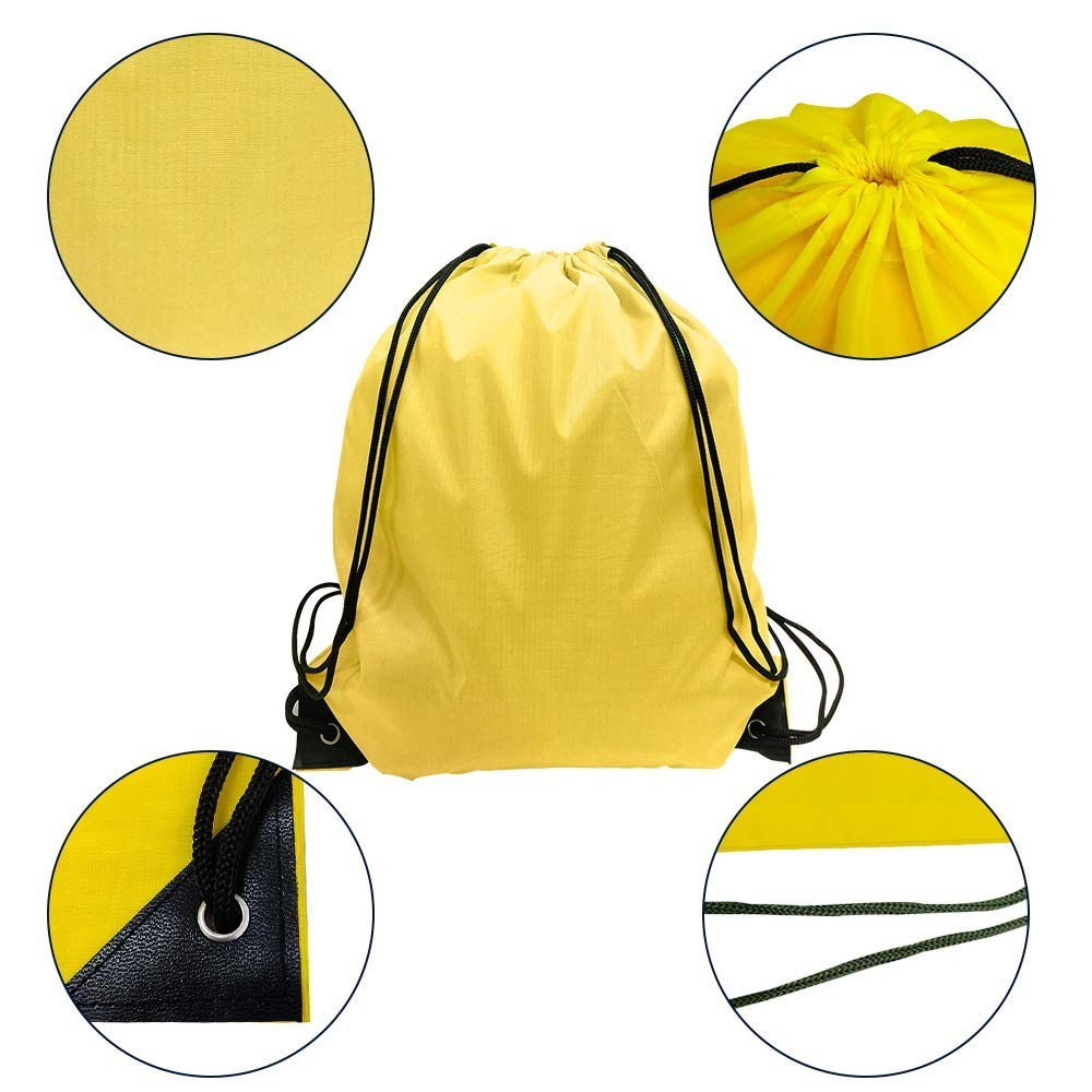 16Pcs Drawstring Backpack Bulk, Nylon Cinch Bags in 16 Colors, Lightweight & Dur