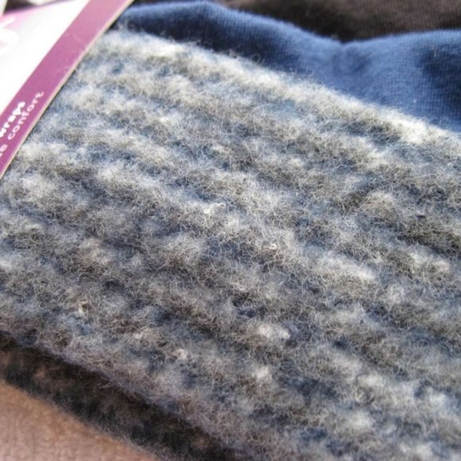3 Goody Comfort Headwraps 2 Inch Wide Soft Fabric Head Bands Blue Black Fuzzy