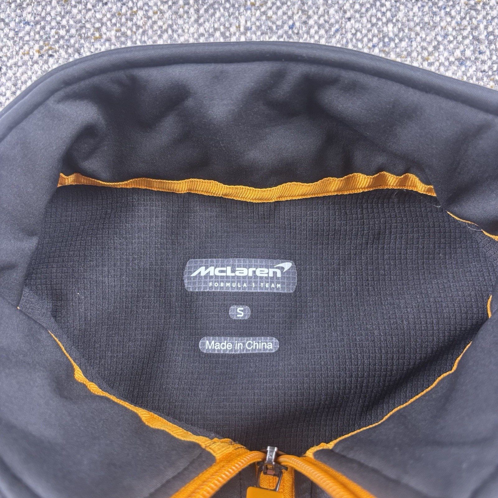 McLaren Formula 1 Team Mens Softshell Vest Charcoal Grey Orange Hilton Sz S