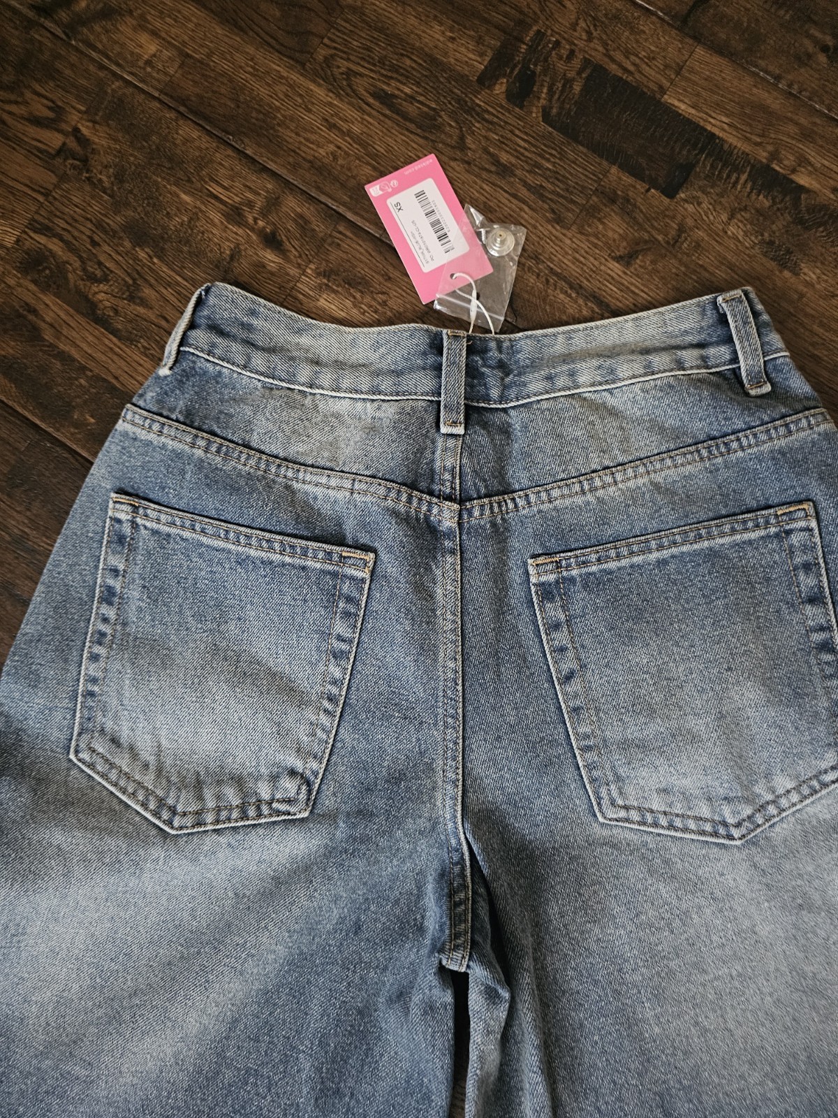 Edikted Women’s Light Wash Blue Wide-Leg High Rise 5-Pocket Jeans XS