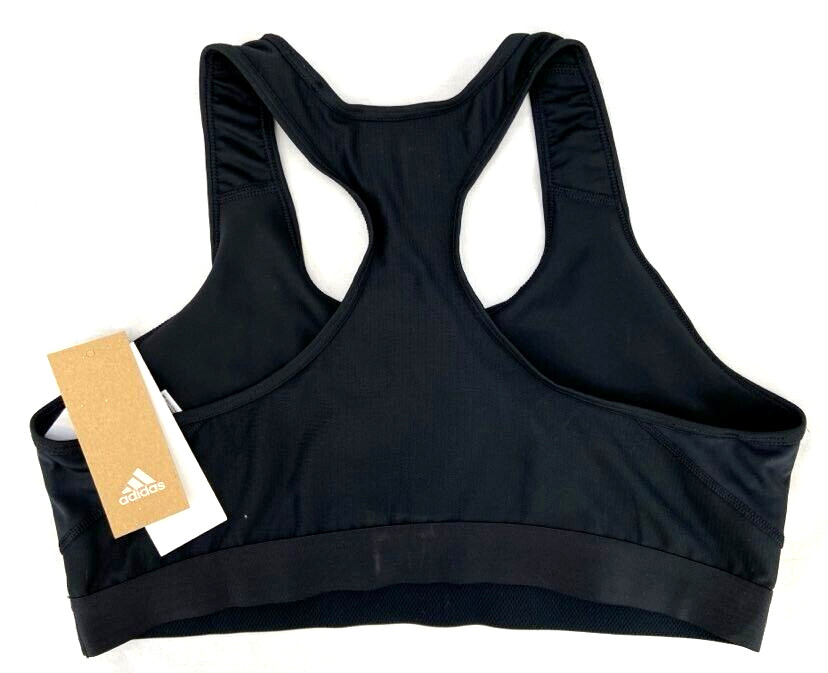 NEW Adidas Black Aeroready Alphaskin Racerback Elastic Band Sports Bra Women’s L