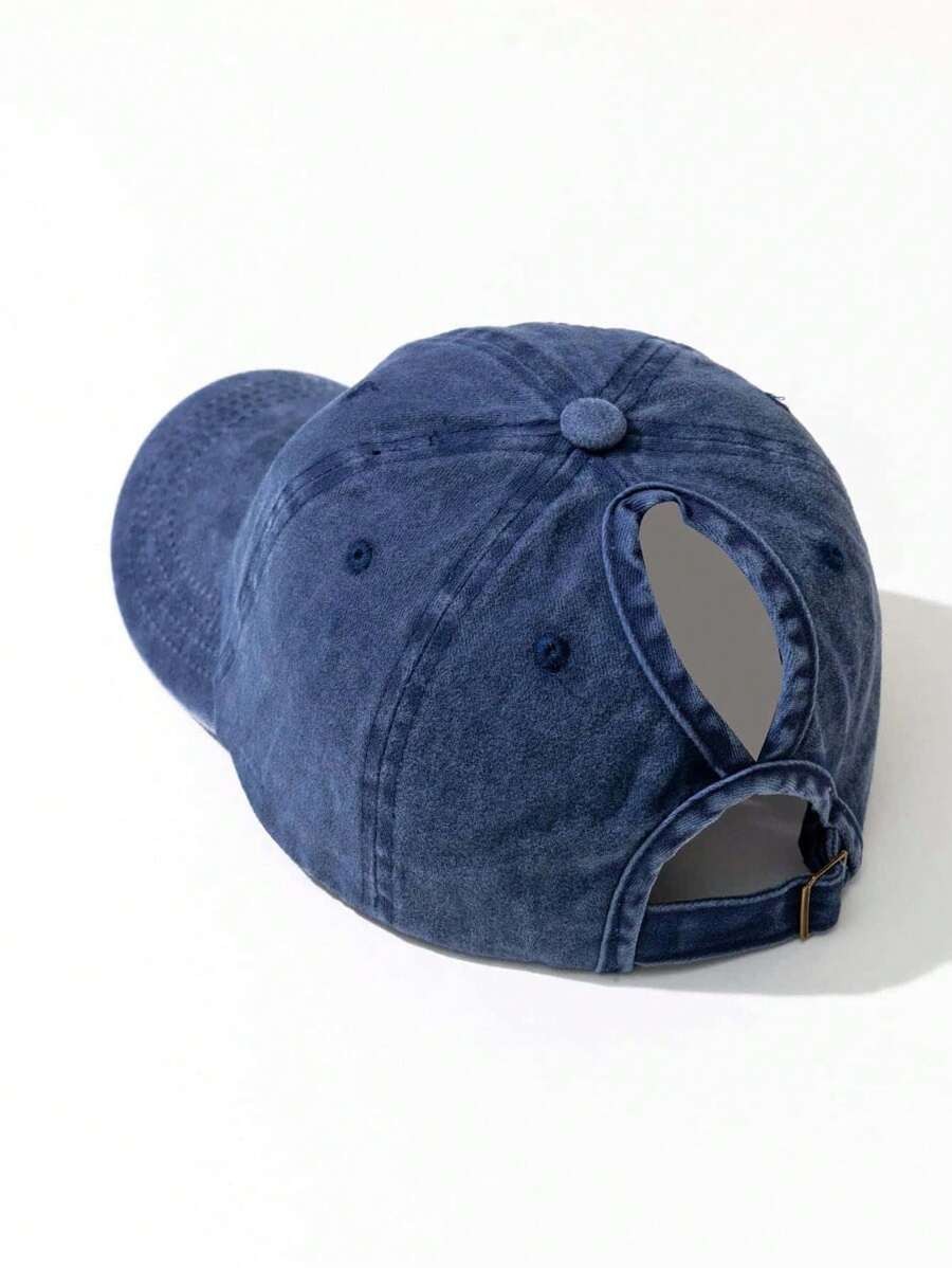 Distressed Baseball Cap Ponytail Unstructured Dad Hat Washed Y2K Anti-UV