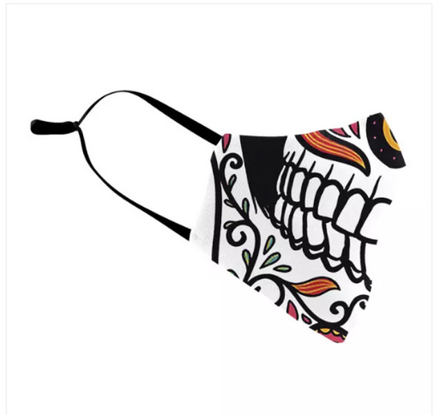 Sugar Skull Face Mask Washable Reusable Biker Halloween US Seller Fast Ship New