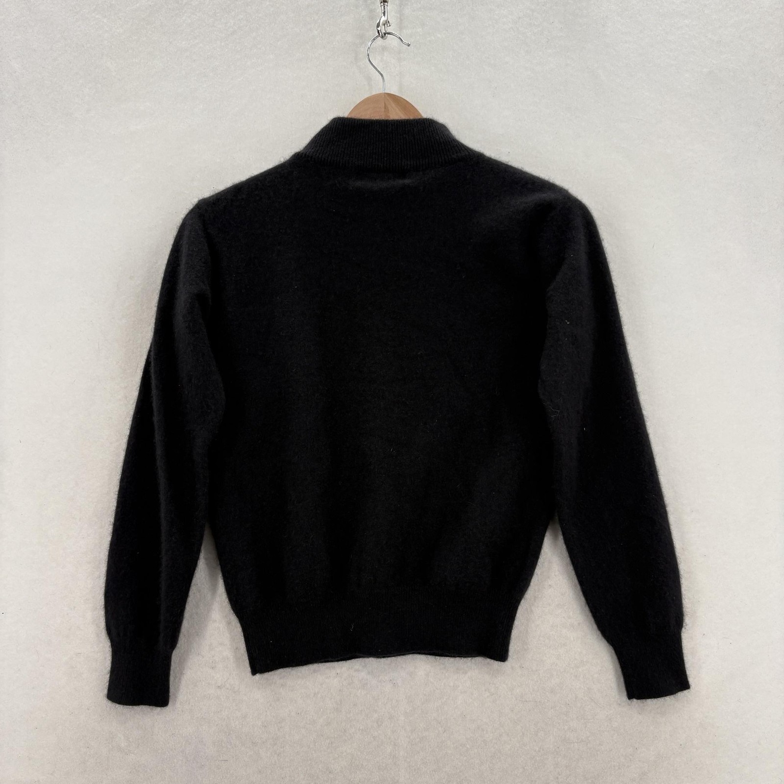 Vintage Images Sweater Womens Small Black 100% Cashmere Mock Neck Knit Pullover