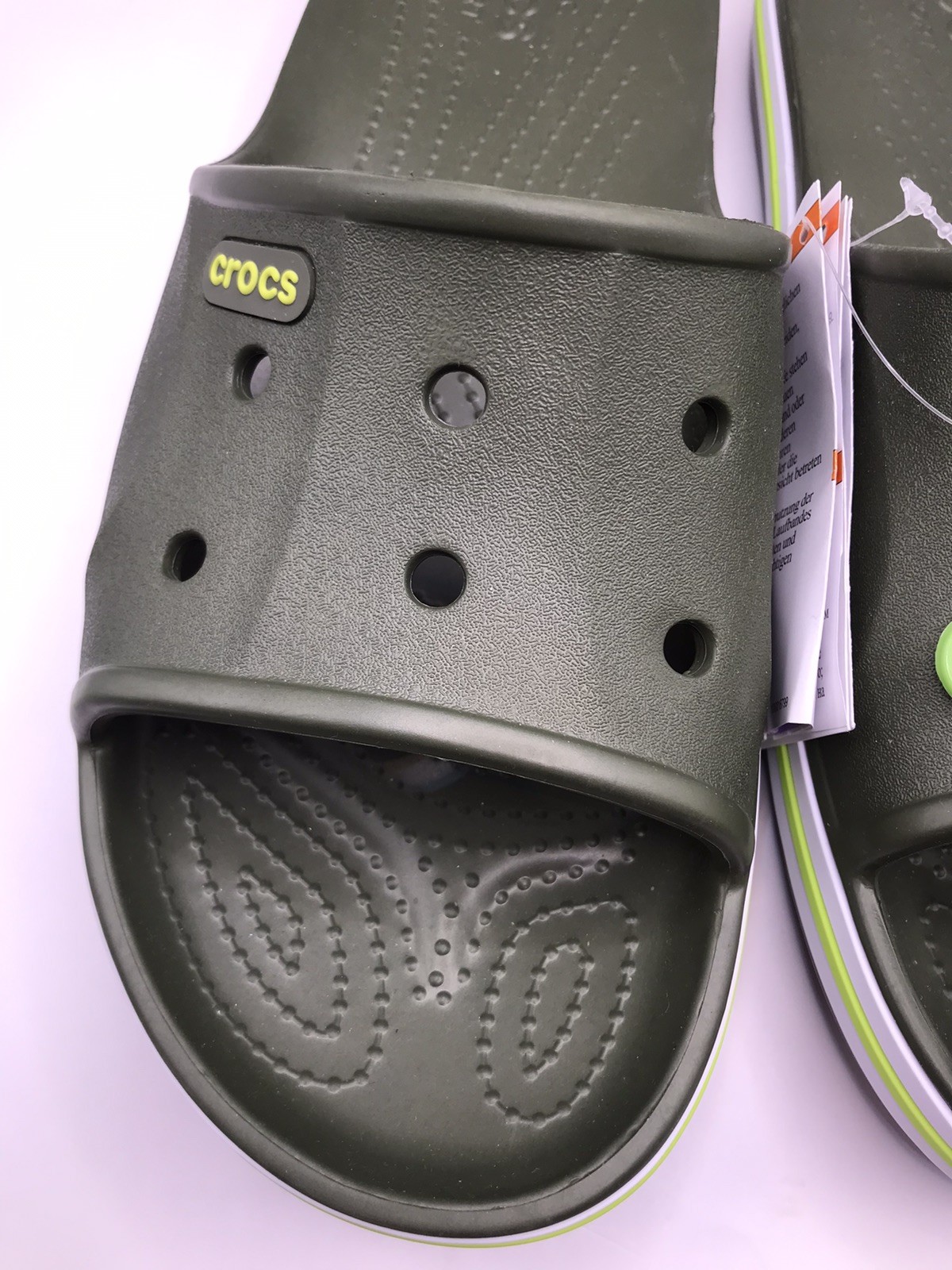 MEN’S CROCS ARMY GREEN BAYABAND SLIDE POOL/BEACH WATER FRIENDLY SANDAL 11 NWT
