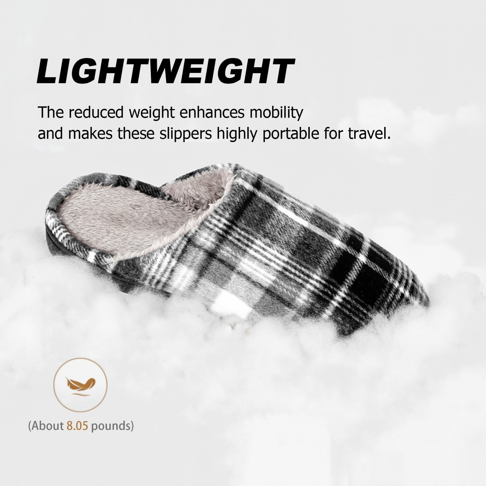 riemot Mens Memory Foam Indoor Bedroom Slippers Winter Warm Fluffy House Shoes