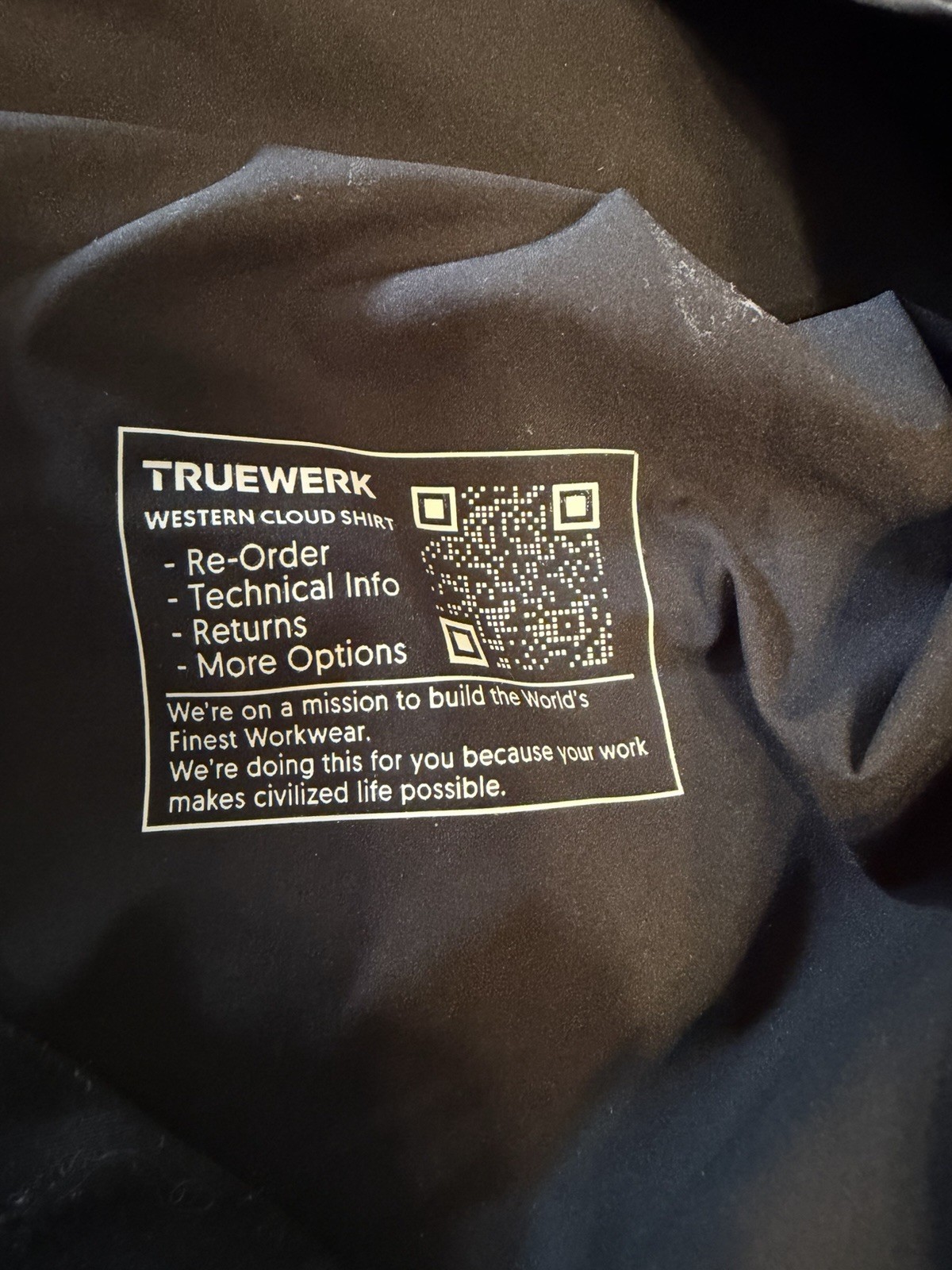 Truewerk Western Cloud Shirt Mens Medium Black Pearl Snap Up Work Performance