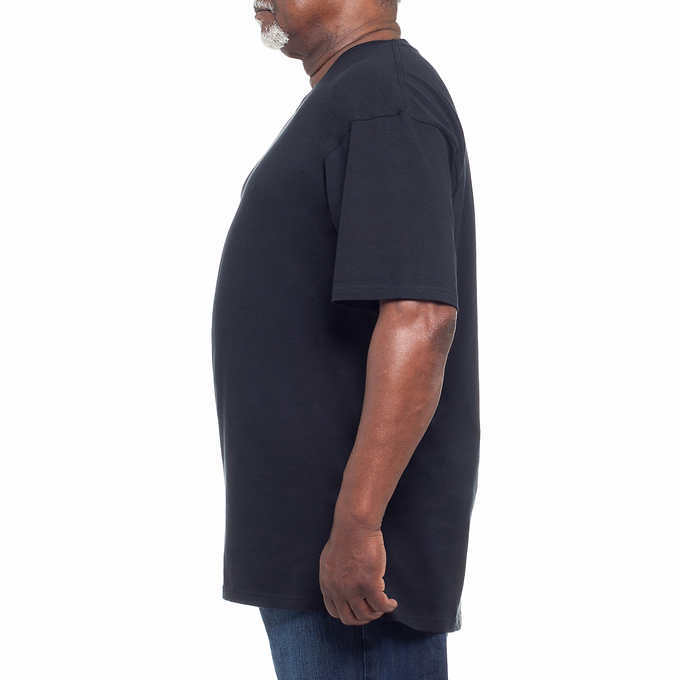 Kirkland Men’s 6-pack Black 100% Cotton Crew Neck T-shirt FREE SHIPPING!