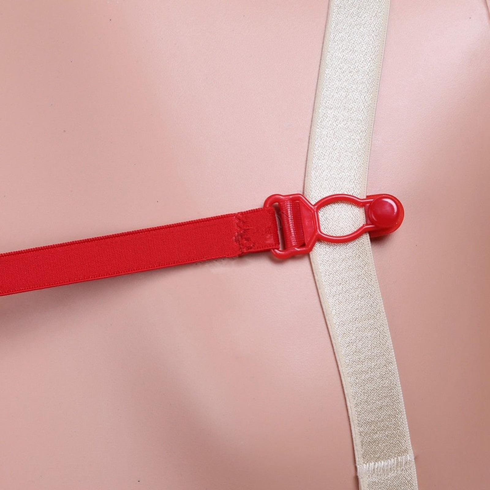 5pcs Women Elastic Band Non-Slip Adjustable Bra Straps Holder with Clip E