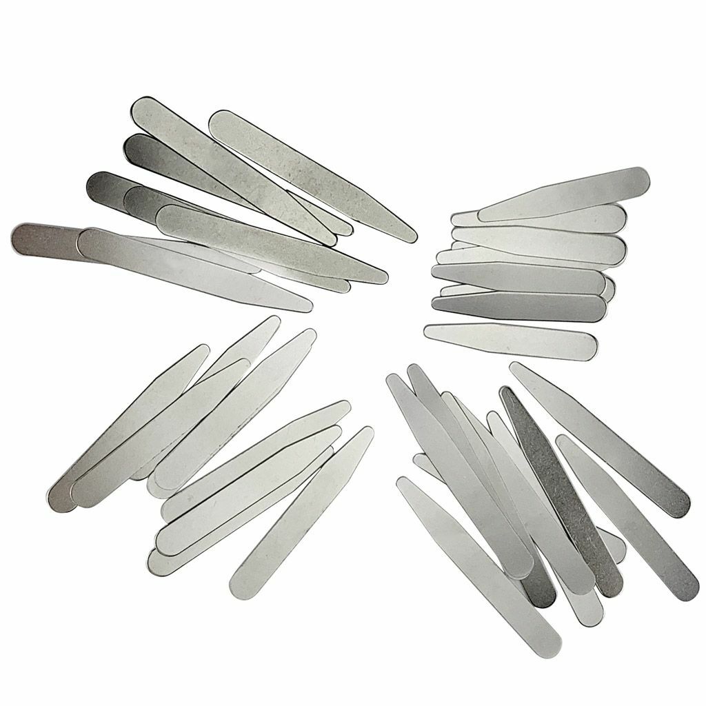 Magnetic 10/20/36/40 Metal Collar Stays Stiffeners+10 Magnet Insert In Box Shirt