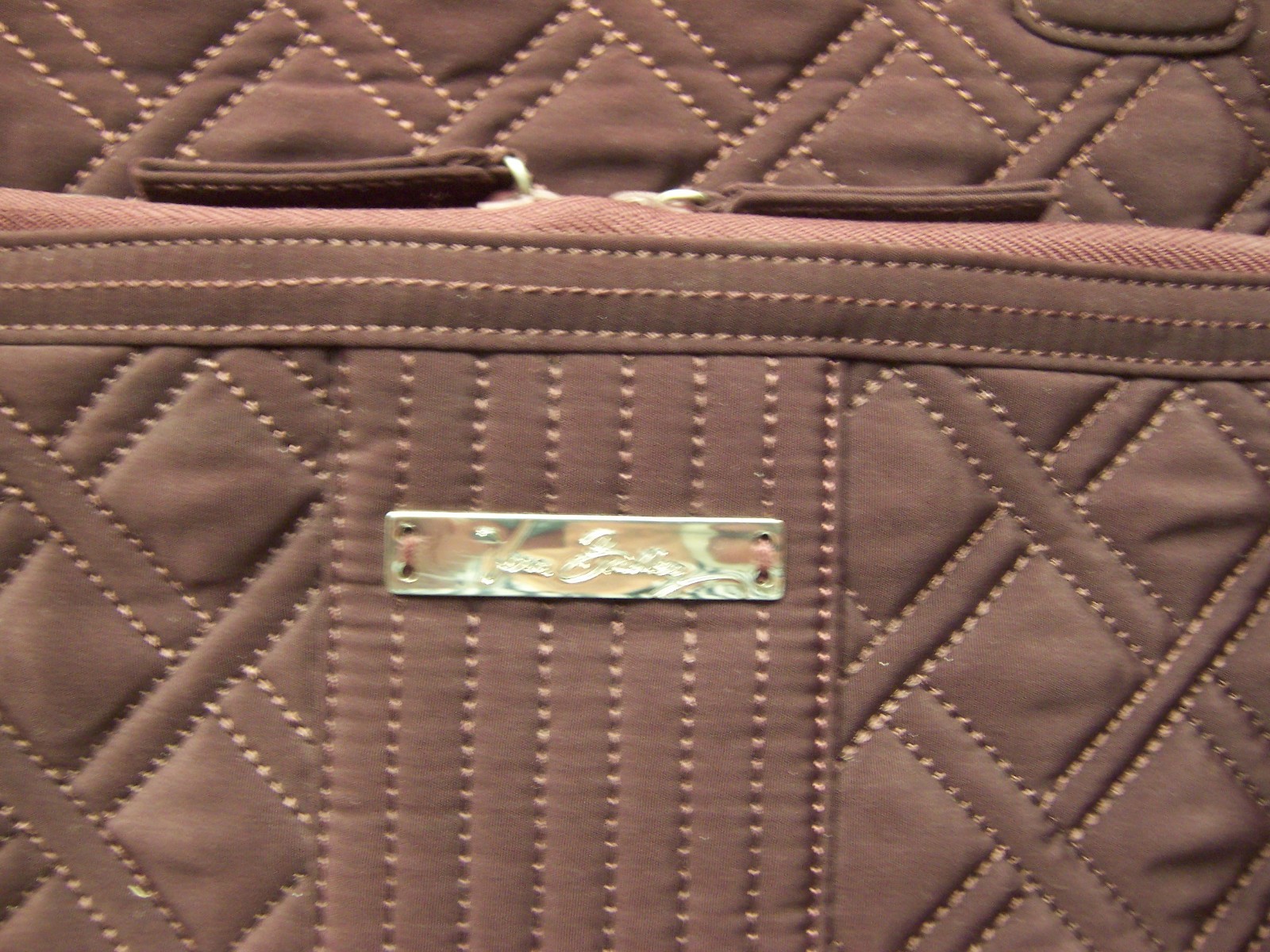 Vera Bradley Duffel/Weekender – burgundy quilted cotton with crossbody strap