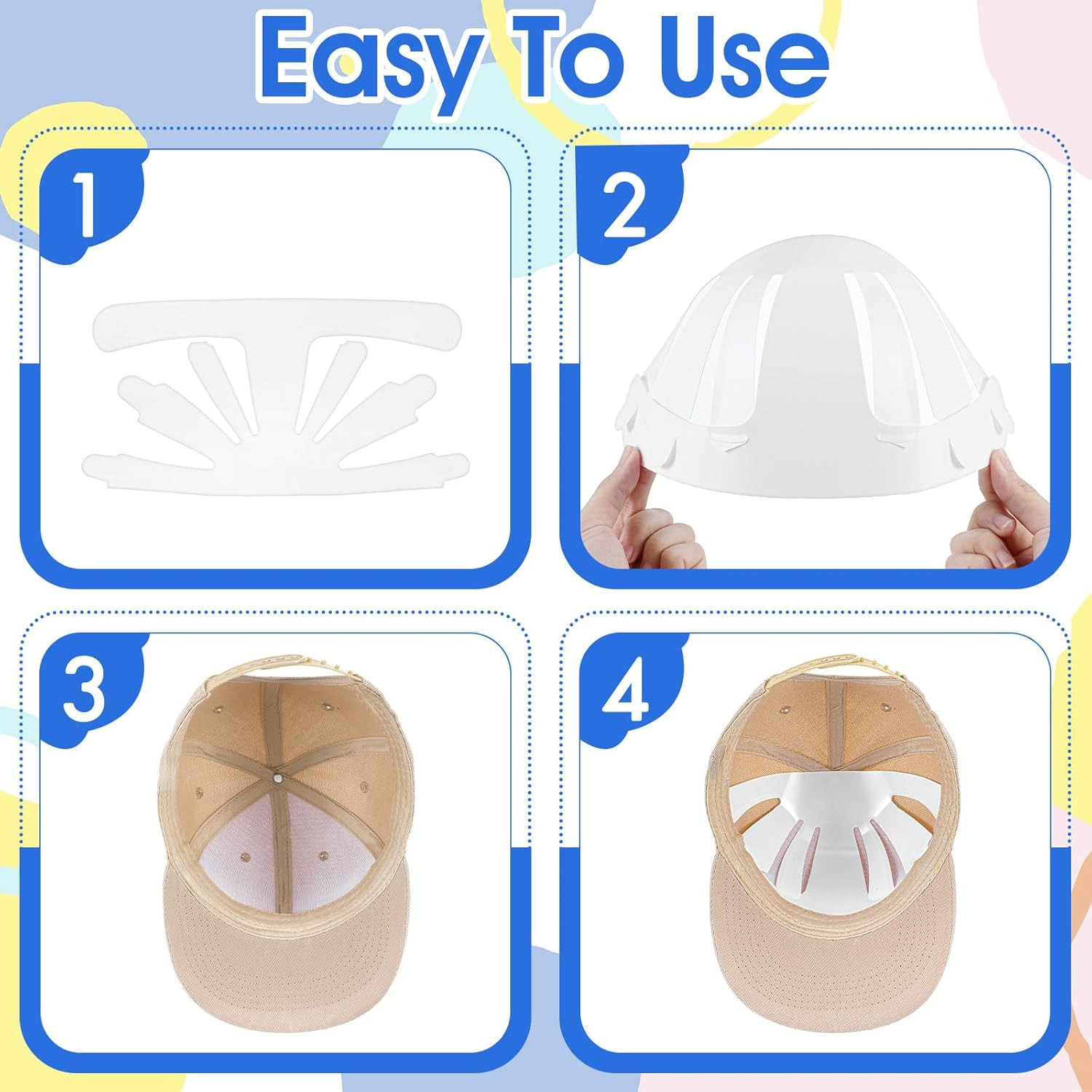 10Pcs Hat Shaper Insert, Plastic Bump Cap Inserts Baseball Cap Inserts for Shape