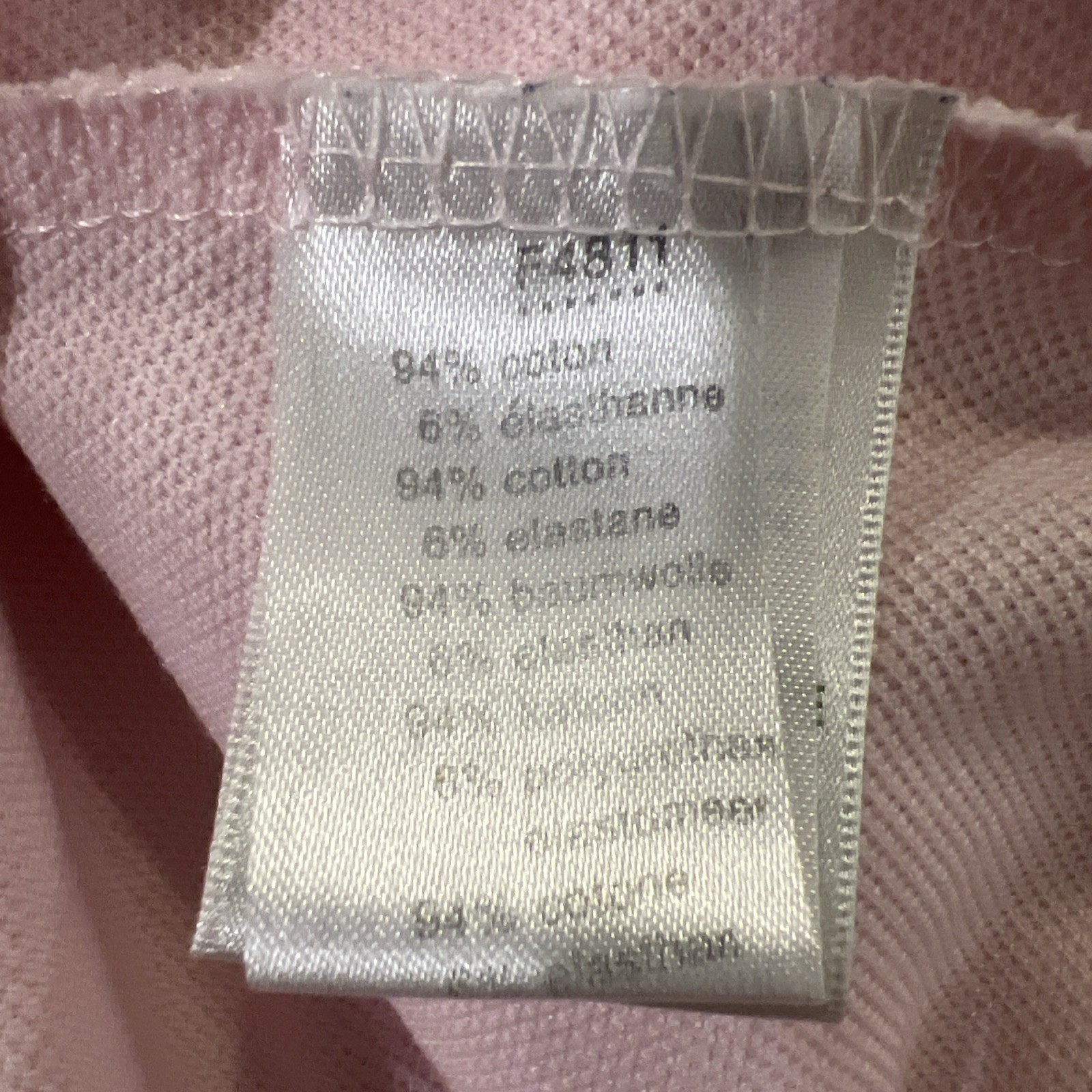 Lacoste Pique Polo Knit Dress Pale Pink 38 Preppy Old Money LACOSTE On Back!