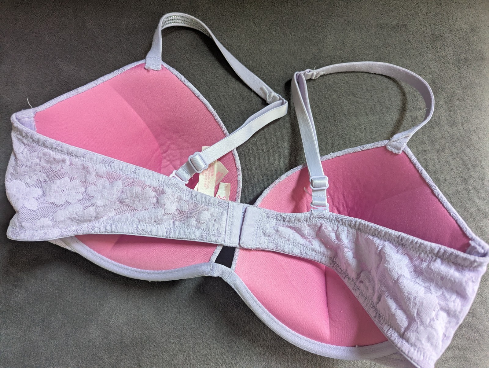 Victoria’s Secret 38C Super Push Up Bra Wear Everywhere Floral Lace Padded