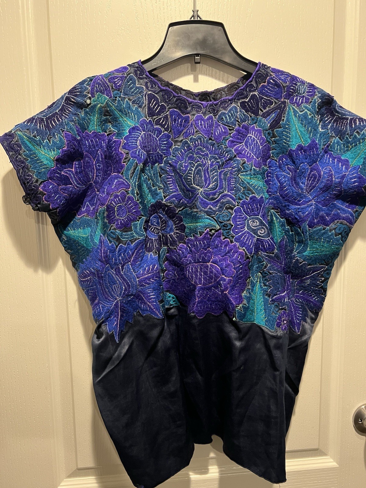 Handmade Women’s Mexican Huipil Tunic Top, Woven Cotton, Multi-Color, One Size