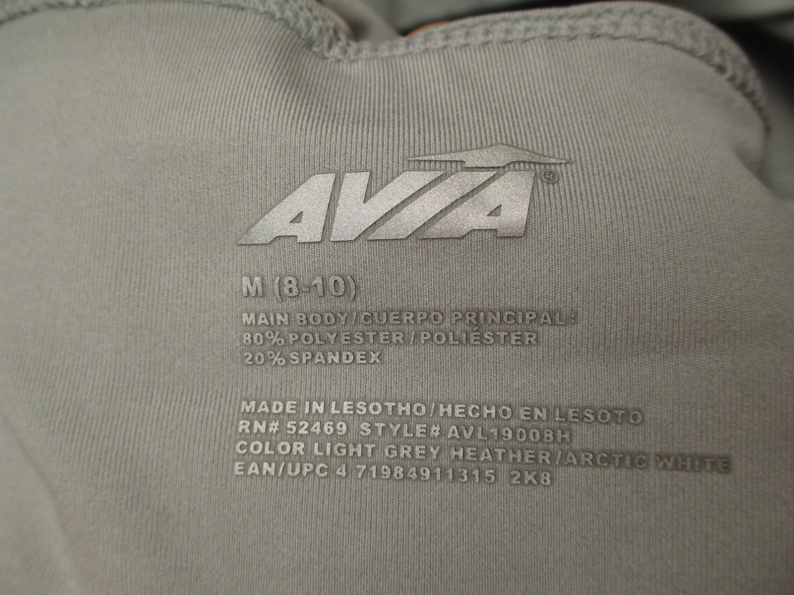 Avia Size M Womens Gray Unlined Wireless Pull On Racerback Athletic Bra 9M