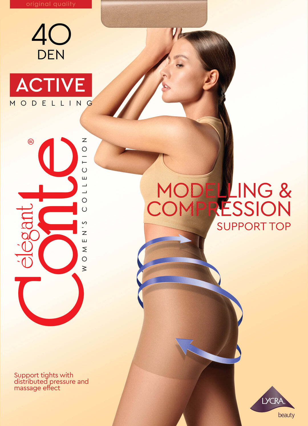 Conte TIGHTS Active 40 den | Supporting Modelling Pantyhose with Slimming Shorts