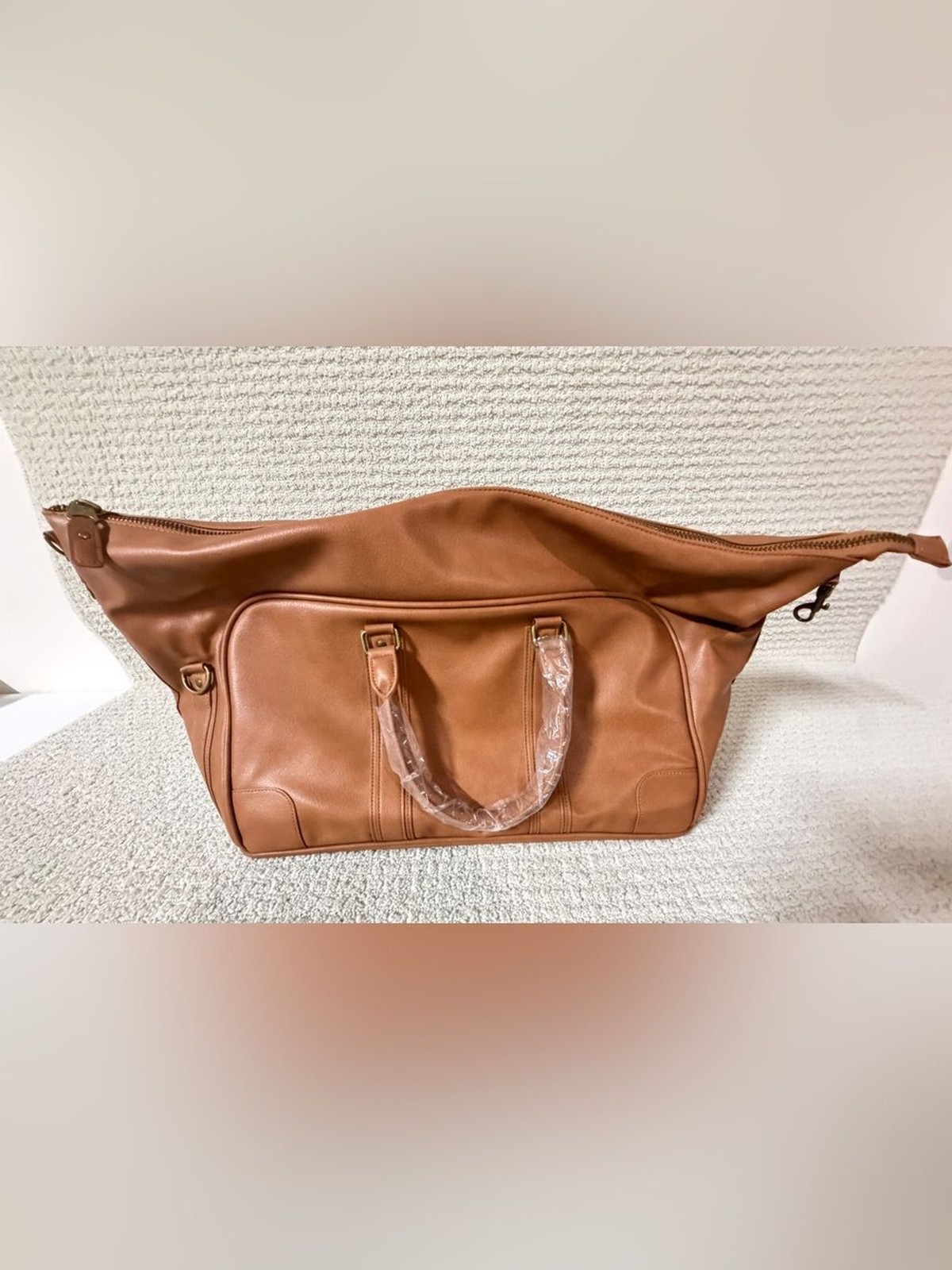 KAPSTON tan synthetic leather Cribl weekender duffel bag