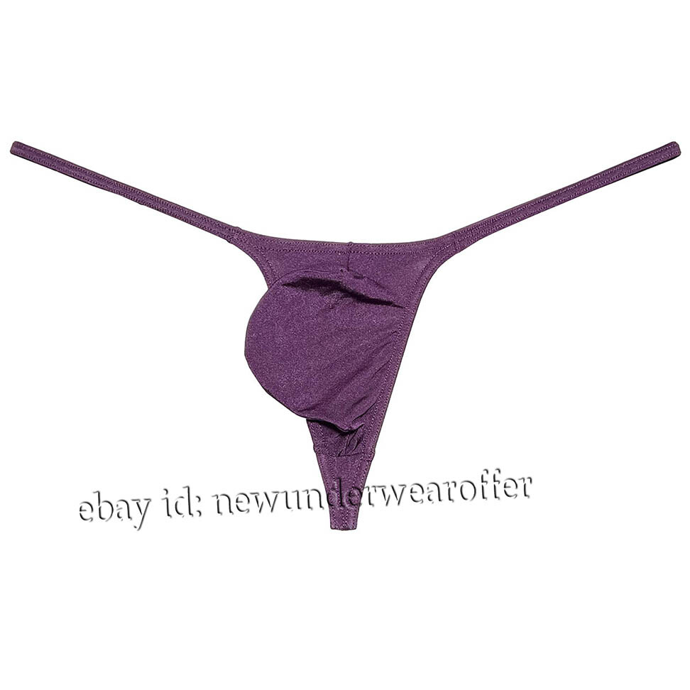 Men Ice Silk String Thong Grape Smugglers Contoured Pouch Underwear Narrow Waist