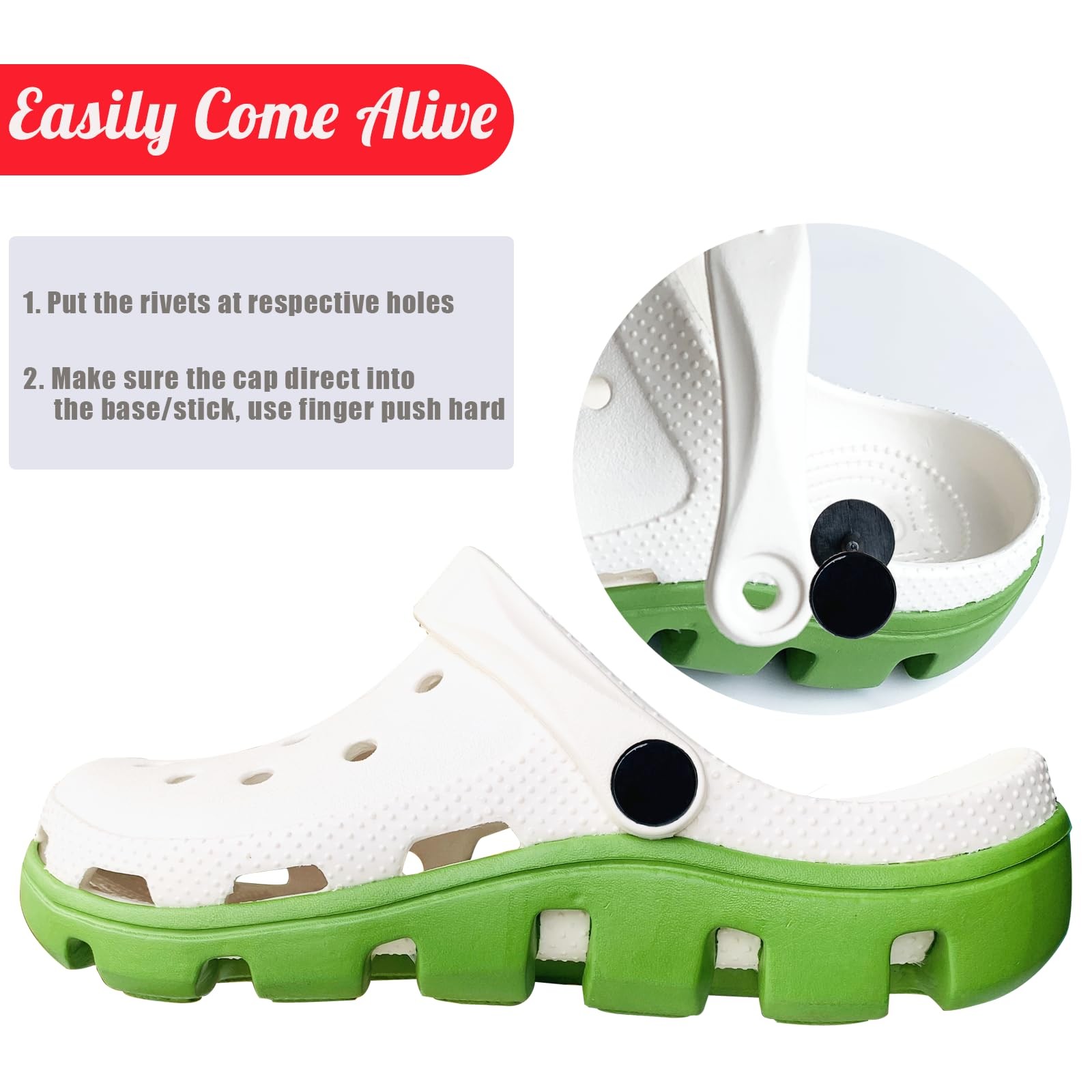 10Sets Replacement Rivets for Croc, Replacement Strap Buttons Snap for Clogs …