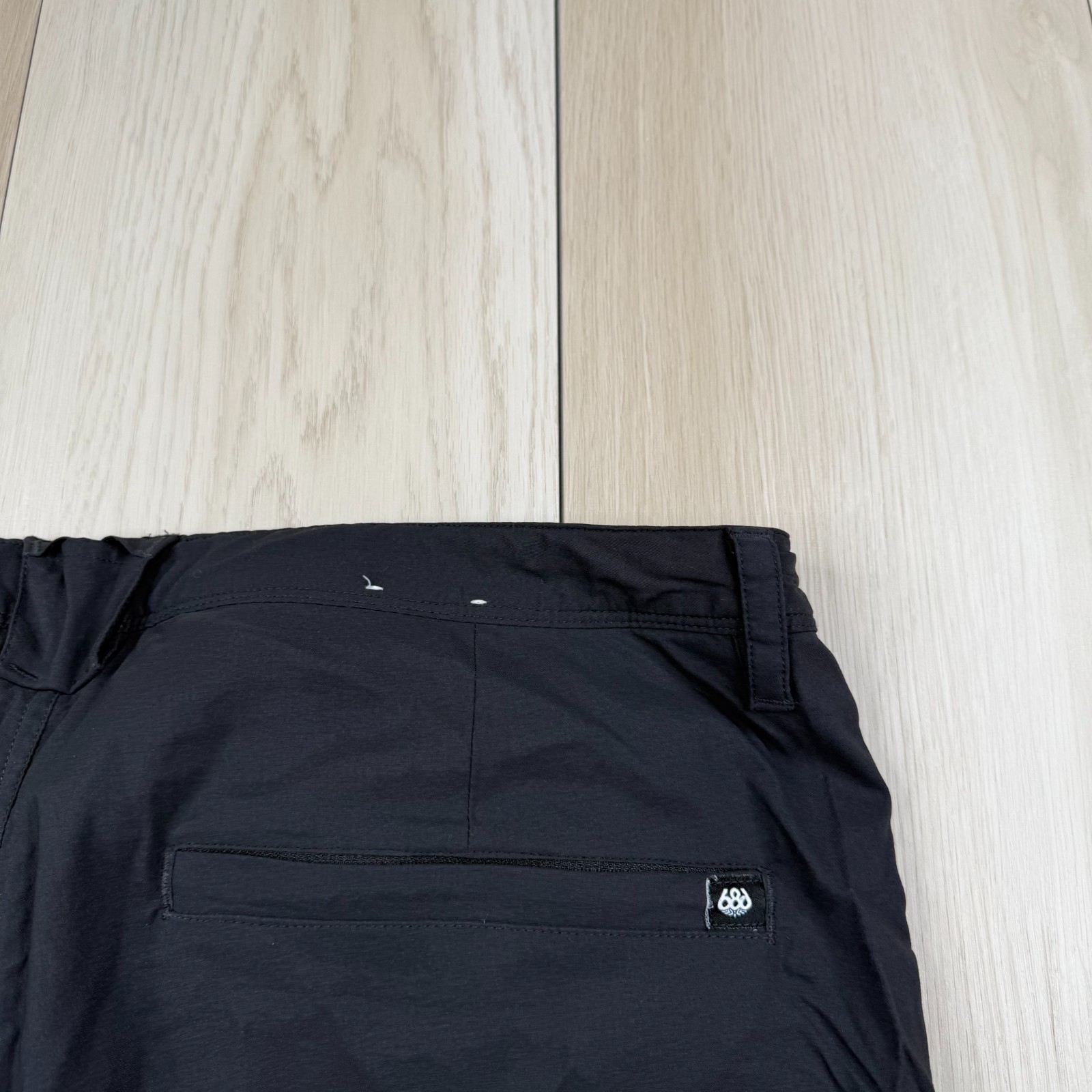 686 Everywhere Collection Mens Black Slim Fit Drawstring Hiking Pants Size 38×34