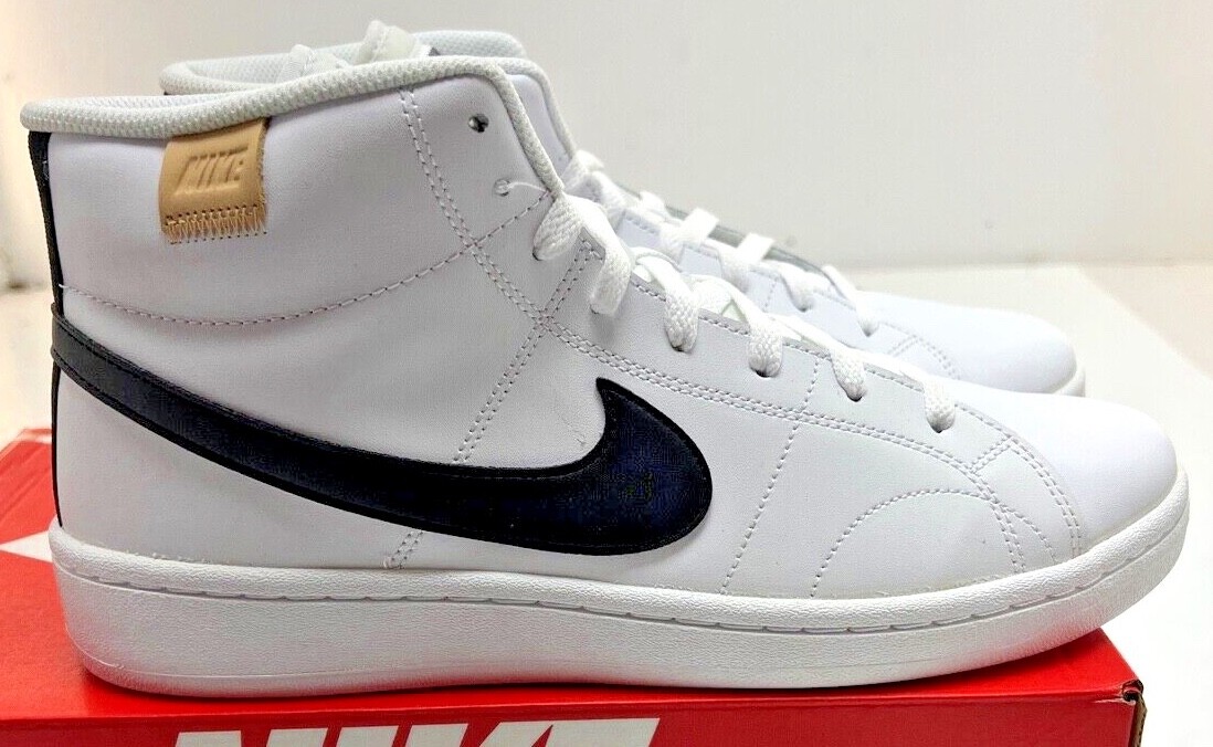 NIKE Men’s Court Royale 2 Mid #CQ9179 100 – White / Black NWD Free Shipping