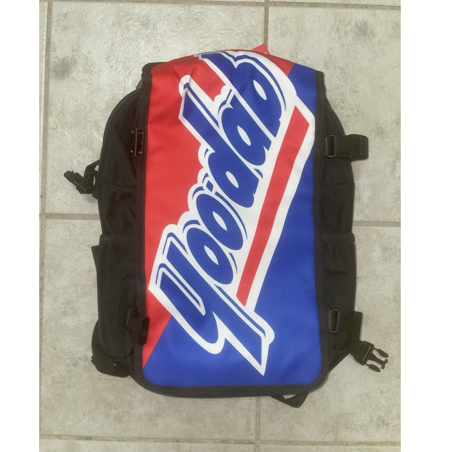 Skunk Bag Yoo Dab Faceoff Backpack Medium Black Red Blue White Locking Security