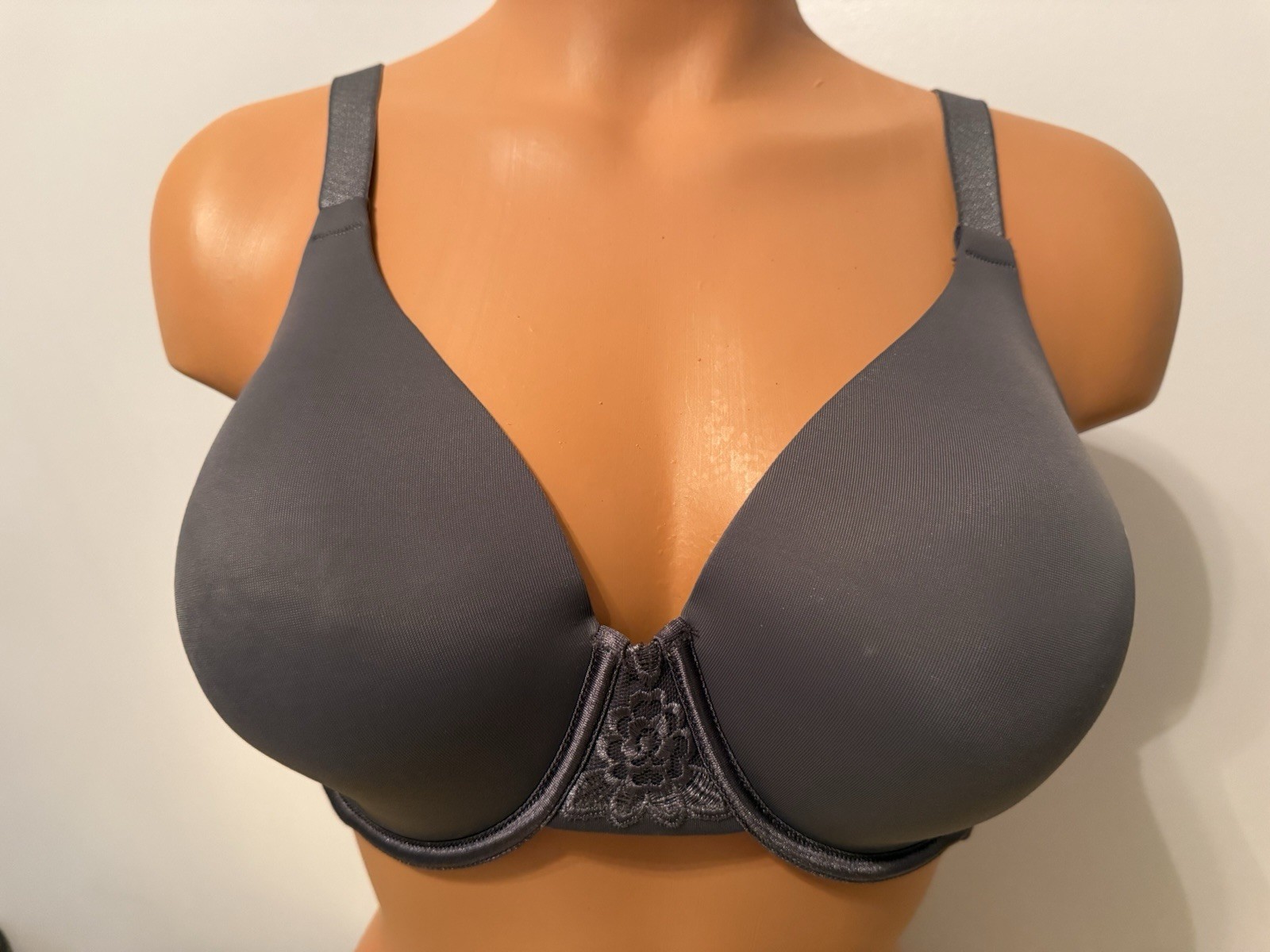 NEW Vanity Fair Back Smoothing Underwire T-Shirt Bra #76380 Gray Size 36D