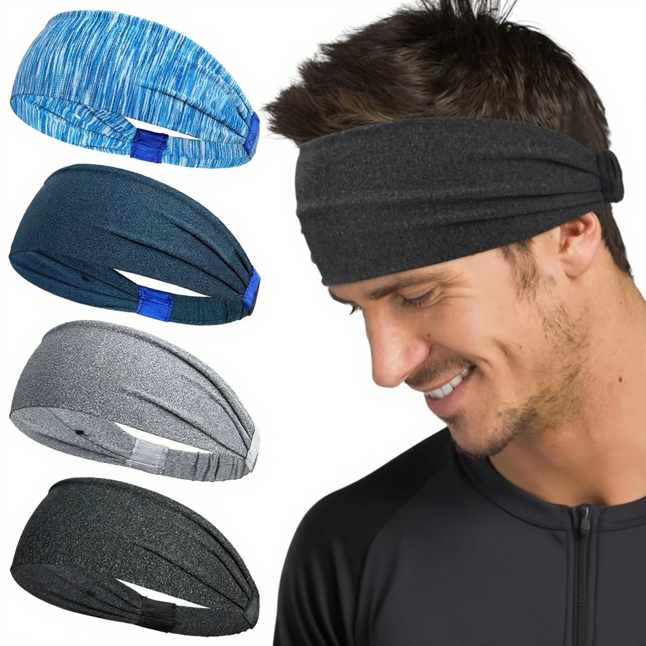 1PCS Sports Headbands For Men Woman Gym Yoga Sweat Hair Bands Soft Elastic Hai