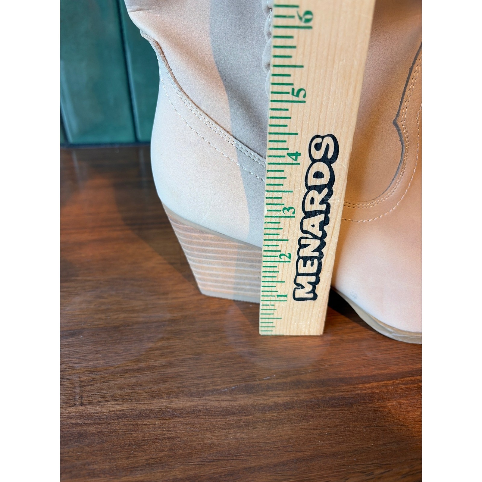 Dolce Vita Koolson Tan Beige Cowboy Western Cowgirl Block Heel Boots, Size 8
