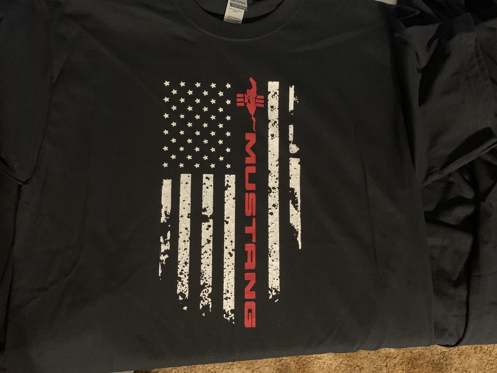 Mustang Flag Shirt for Men 5.0 GT 500 196 550 Muscle Car Gift Enthusiast Graphic