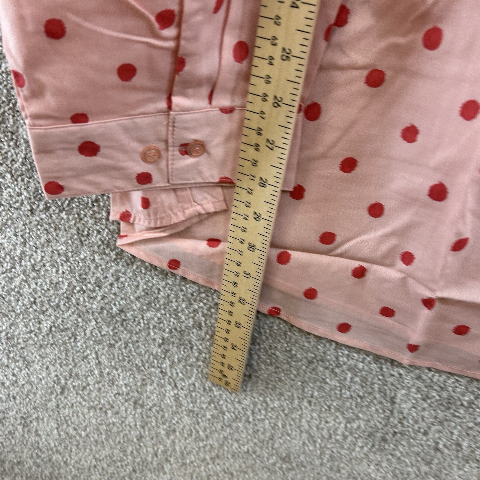 NWOT Roman’s Women’s Button Front Shirt Size 34W Pink Red Polka Dot Blouse Plus