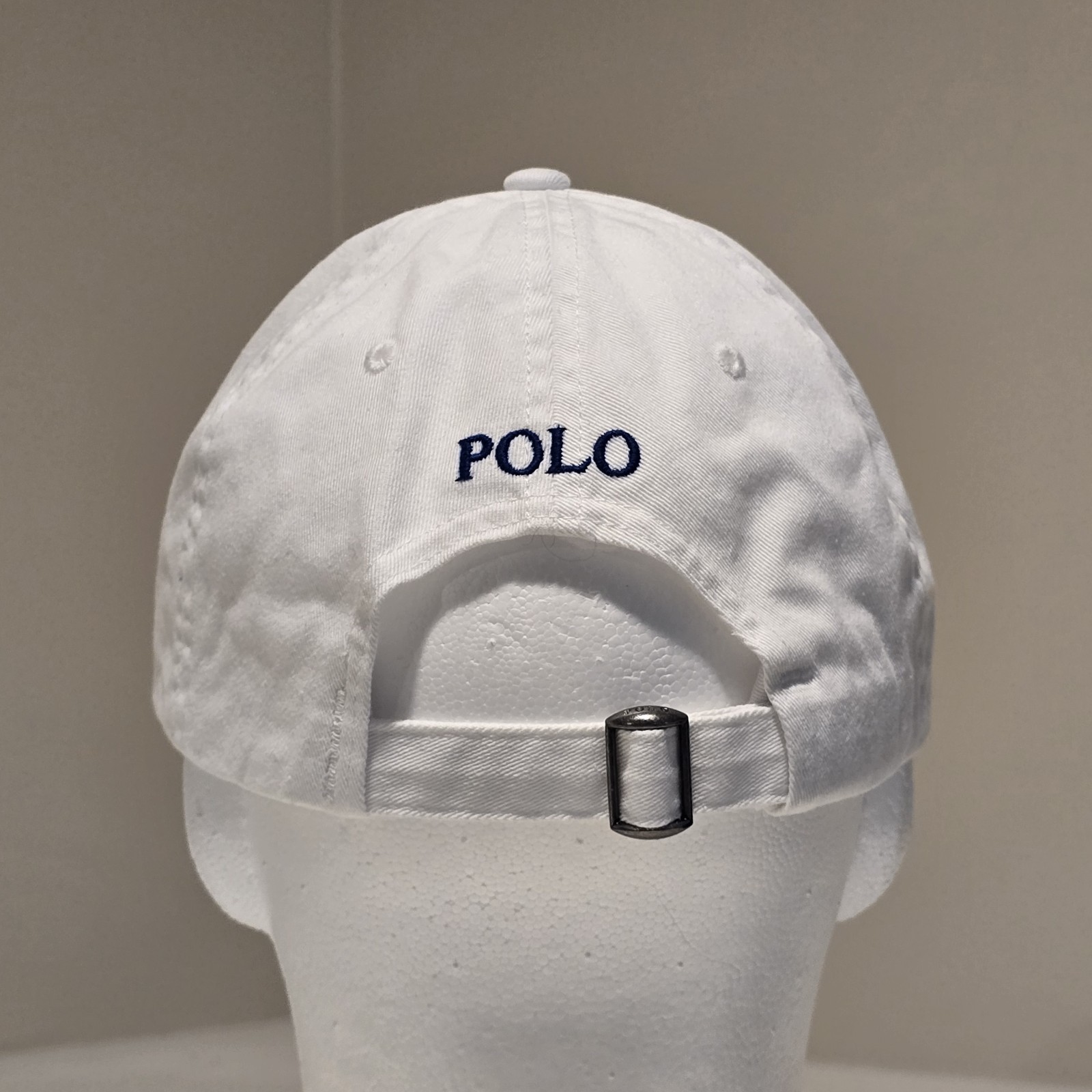 Polo Ralph Lauren Men’s One Size Cotton Chino Adjustable Ball Cap White Blue