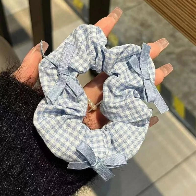 5 Pcs/Set Large Intestine Hair Band High Quality Satin Hair Rope Accessory Women