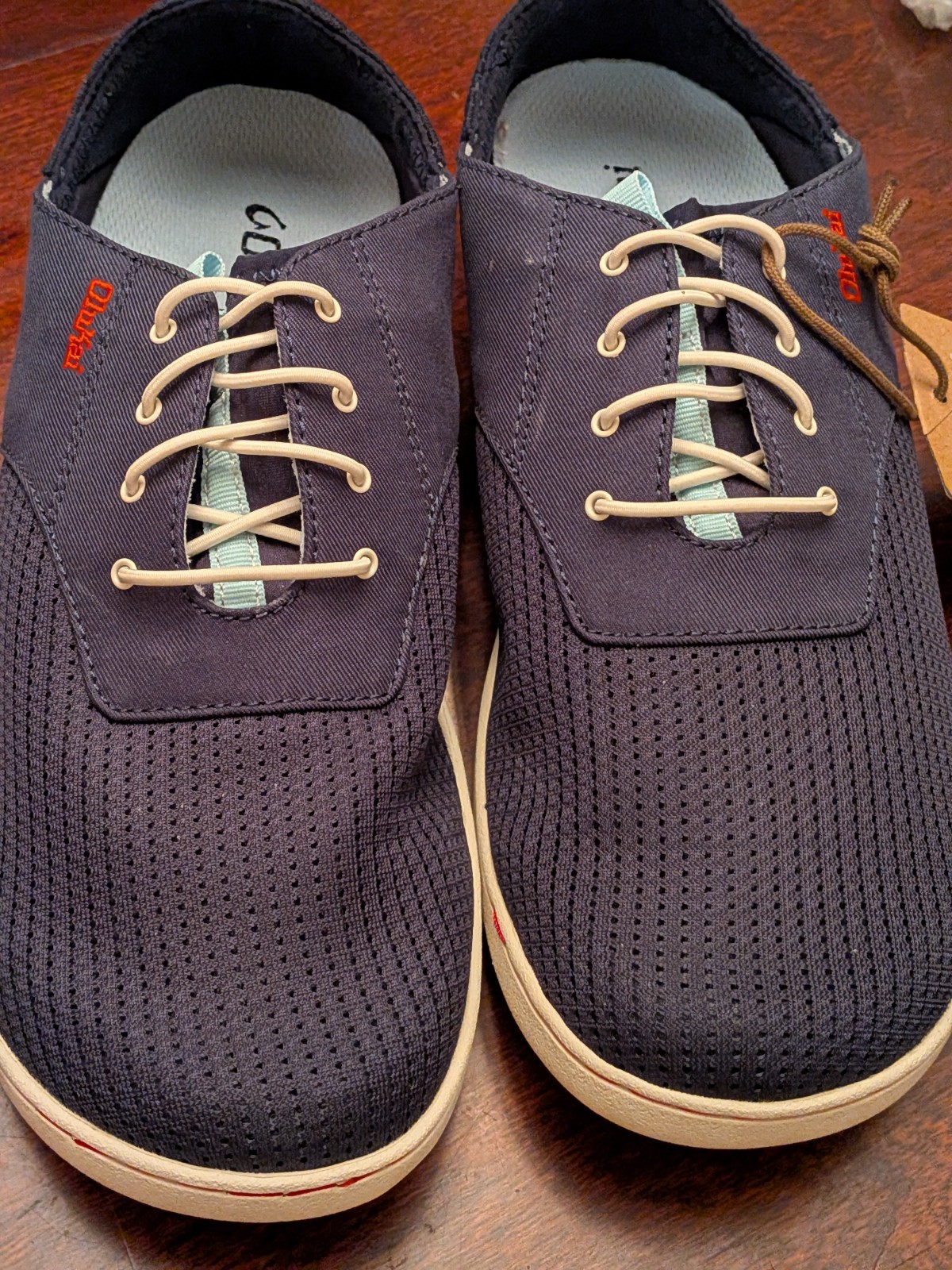 OluKai Nohea Moku Mens Navy Blue Mesh Slip On Lace Up Sneakers Shoes Size 9.5 M