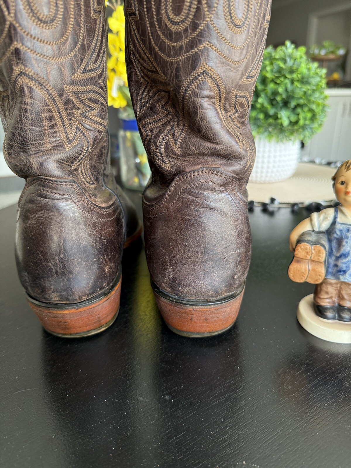 Lucchese Cowboy Boots 9EE Oil Tan Dk Brn ✅r👢1st