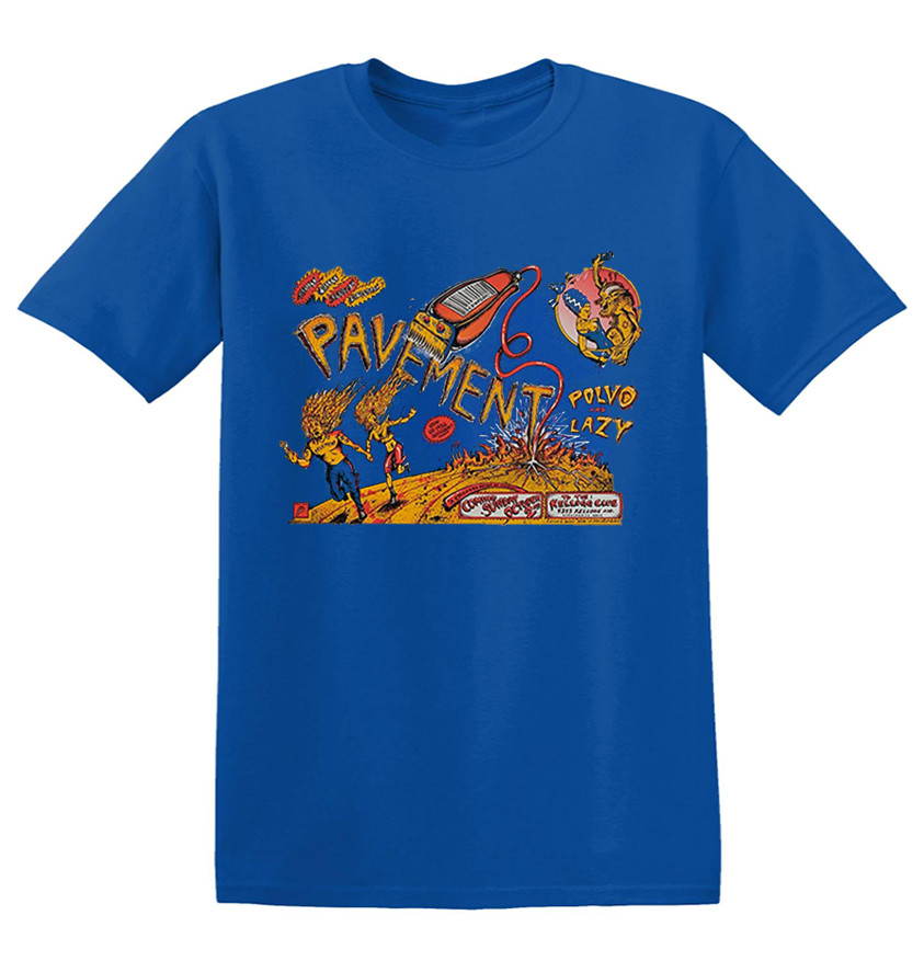 Pavement band Concert Poster Royal Blue Short Cotton Unisex Tee Shirt